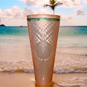 STARBUCKS 2023 Jeweled Pearl Pink Venti 24oz Cold Cup Tumbler